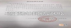 函按文面格式分类可分为公函和什么