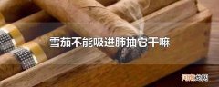雪茄不能吸进肺抽它干嘛