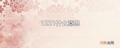 1221什么意思