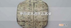 甲骨文入选什么名录