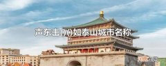 声东击()如泰山城市名称