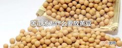 苦瓜汤为什么要放黄豆