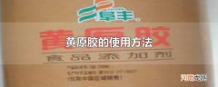 黄原胶的使用方法