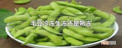 毛豆冷冻生冻还是熟冻