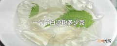 一勺子白凉粉多少克
