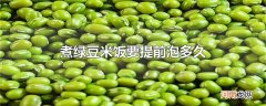 煮绿豆米饭要提前泡多久