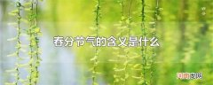 春分节气的含义是什么
