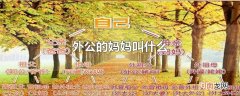 外公的妈妈叫什么