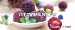 吃不完的杨梅怎么保存