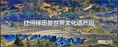 红河梯田是世界文化遗产吗