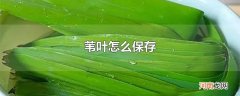 苇叶怎么保存