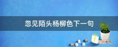 忽见陌头杨柳色下一句
