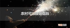 农村可以放烟花吗
