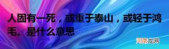 人固有一死，或重于泰山，或轻于鸿毛。是什么意思