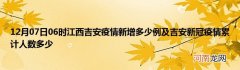 12月07日06时江西吉安疫情新增多少例及吉安新冠疫情累计人数多少
