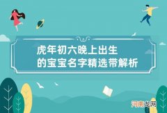 虎年初六晚上出生的宝宝名字精选带解析