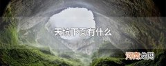 天坑下面有什么