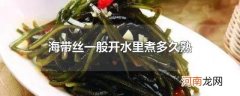 海带丝一般开水里煮多久熟