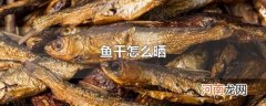鱼干怎么晒