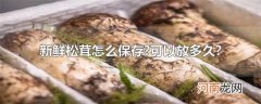 新鲜松茸怎么保存?可以放多久?