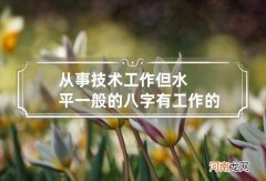 从事技术工作但水平一般的八字 有工作的八字特征