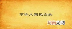 不许人间见白头全诗